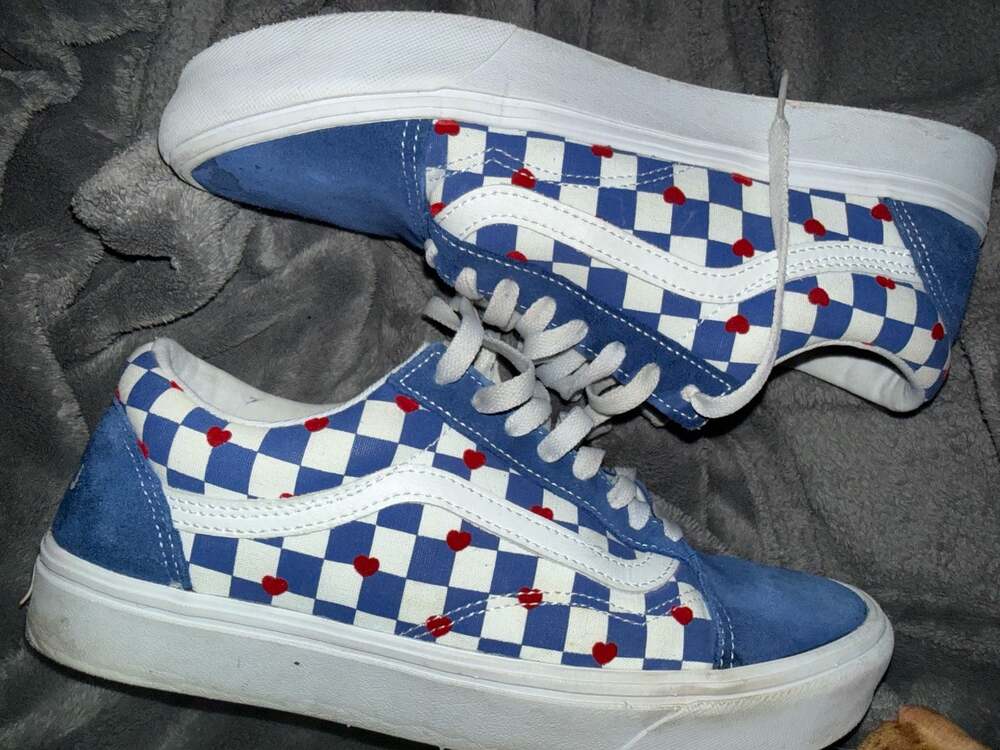 Vans Old Skool V-Day Checkerboard Heart Sneakers